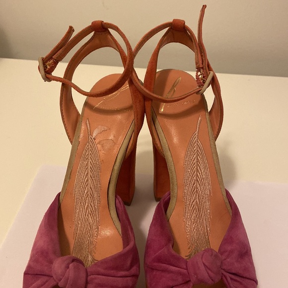 BRIAN ATWOOD Gabby block heeled platforms! Rare pink/orange colour way, Size 6 - Picture 5 of 8